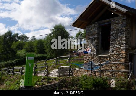 Lac majeur - Aurano - Zip Line - vol de l'ange, vol lié, Banque D'Images