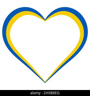 Coeur forme drapeau Ukraine jaune coeur bleu amour Ukraine patriotisme Illustration de Vecteur