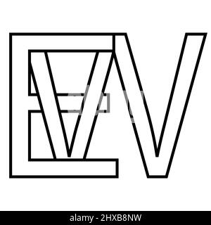 Logo, icône EW WE, nft ew interlaced letters e W Illustration de Vecteur