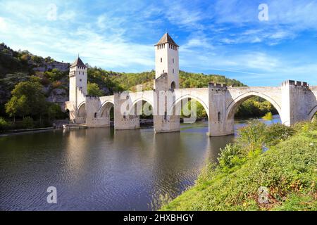 Pont Valentre, Cahors, France. Banque D'Images