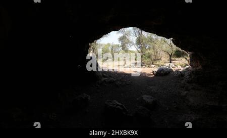 Cette photo a été prise à Trepucó talayotic Settlement, Minorque, Iles Baléares, Espagne. Banque D'Images