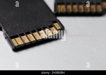 Vue rapprochée des cartes mémoire Banque D'Images