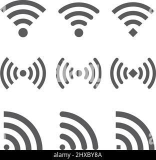 Icônes Wi-Fi de différents styles. Vecteur modifiable. Illustration de Vecteur