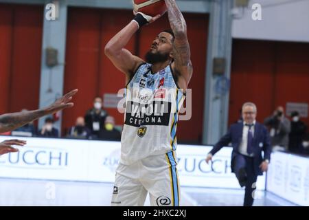 Palazzetto dello Sport Mario Radi, Cremona, Italie, 09 mars 2022, Jalen Harris (Vanoli Cremona) pendant Vanoli Panier Cremona vs GeVi Napoli - Itali Banque D'Images