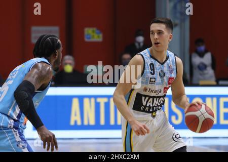 Cremona, Italie. 09th mars 2022. Matteo Spagnolo (Vanoli Cremona) pendant Vanoli Panier Cremona vs GeVi Napoli, Italian Basketball A Serie Championship à Cremona, Italie, Mars 09 2022 crédit: Independent photo Agency/Alay Live News Banque D'Images