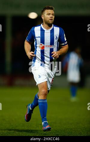 Nicky Featherstone de Hartlepool United en action lors du match de demi-finale du Trophée Papa John's à Victoria Park, à Hartlepool. Date de la photo: Mercredi 9 mars 2022. Banque D'Images