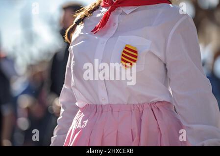 Bal de fées (danse des cendres) de Sant Martí de Tous au Festival décennal 2022 (2021+1) Valls, en l'honneur de la Vierge des Candlemas à Valls Banque D'Images