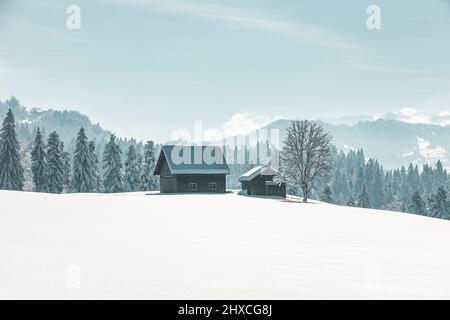 Paysage d'hiver dans l'Allgäu Banque D'Images