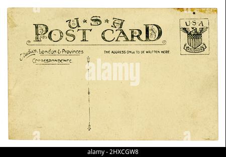 Carte postale post WW1 du studio de Londres, Angleterre, Royaume-Uni, datée du 25 octobre 1919. Banque D'Images