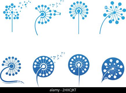 icône vectorielle du logo pissenlit de fleur Illustration de Vecteur