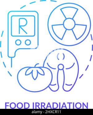 Icône de concept de gradient bleu d'irradiation des aliments Illustration de Vecteur