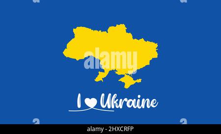 Carte d'assistance pour l'Ukraine avec espace de copie. J'aime le concept. Illustration de Vecteur