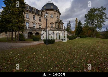 Château de Craheim et parc du château près de Wetzhausen, marché de Stadtlaurengen, comté de Schweinfurt, Basse-Franconie, Bavière, Allemagne Banque D'Images