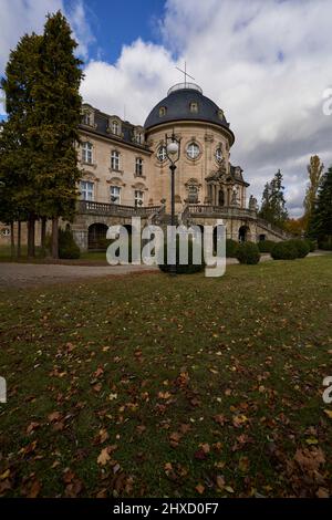 Château de Craheim et parc du château près de Wetzhausen, marché de Stadtlaurengen, comté de Schweinfurt, Basse-Franconie, Bavière, Allemagne Banque D'Images