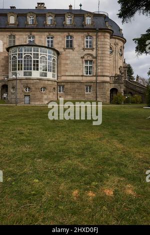 Château de Craheim et parc du château près de Wetzhausen, marché de Stadtlaurengen, comté de Schweinfurt, Basse-Franconie, Bavière, Allemagne Banque D'Images