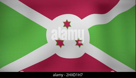 Image du drapeau émouvant du burundi Banque D'Images