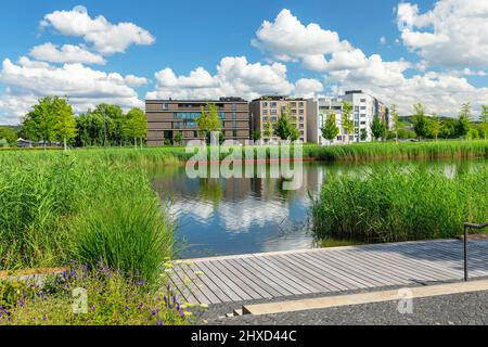 Zone de développement de Neckarbogen sur l'ancien site de Buga, Heilbronn, Bade-Wurtemberg, Allemagne Banque D'Images