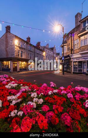 Angleterre, Dorset, Île de Purbeck, Swanage, Centre ville la nuit Banque D'Images