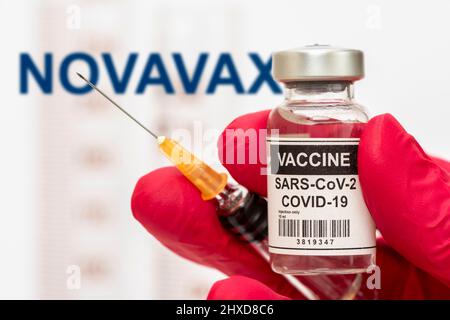 NOVAVAX mRNA Vaccine contre Corona Covid-19 Banque D'Images