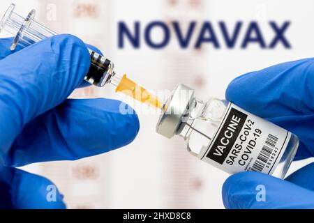 NOVAVAX mRNA Vaccine contre Corona Covid-19 Banque D'Images