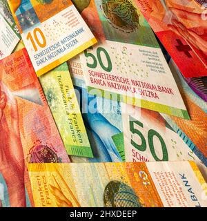 Francs suisses - billets Banque D'Images