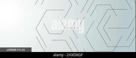 Bannière vectorielle, fond blanc avec motif hexagonal Connect Illustration de Vecteur