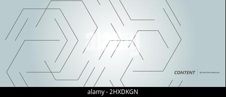 Bannière vectorielle, fond blanc avec motif hexagonal Connect Illustration de Vecteur