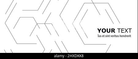 Bannière vectorielle, fond blanc avec motif hexagonal Connect Illustration de Vecteur