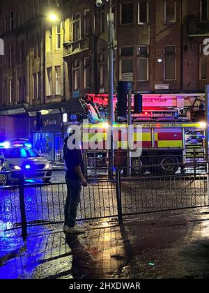 Paisley, Écosse, 11th mars 2022, accident de voiture blocs Causeyside Street Paisley crédit: Photopsy/Alay Live News Banque D'Images