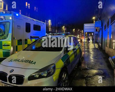 Paisley, Écosse, 11th mars 2022, accident de voiture blocs Causeyside Street Paisley crédit: Photopsy/Alay Live News Banque D'Images