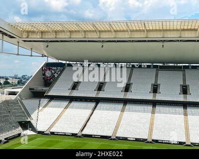 Visite du stade au départ de Corinthiens, Sao Paulo, Brésil, février 19 2022 Banque D'Images