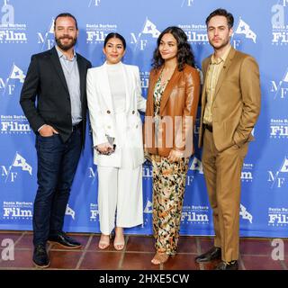 Shasha Nakhai, Rich Williamson, Kenya-Jade Pinto, Tommaso d'Ovidio, film: 'Scarborough' sur le tapis rouge lors de l'année 37th de Santa Barbara Internationa Banque D'Images