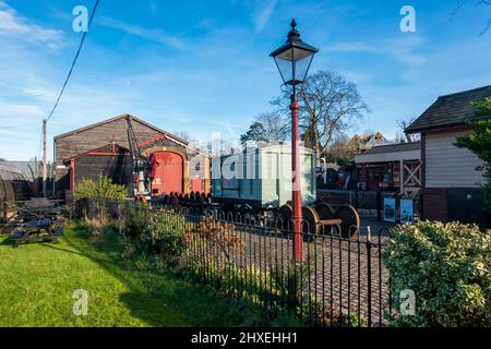 Vues autour de la gare de Tenterden sur le chemin de fer de Kent et East Sussex à mi-février, Tenterden, Kent, Royaume-Uni Banque D'Images