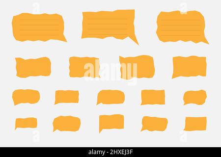 Ensemble de messages de chat à bulles en zigzag abstraits de style plat. Illustration vectorielle Illustration de Vecteur