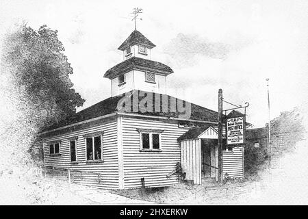 Bureau de poste, Deerfield, Massachusetts. Banque D'Images