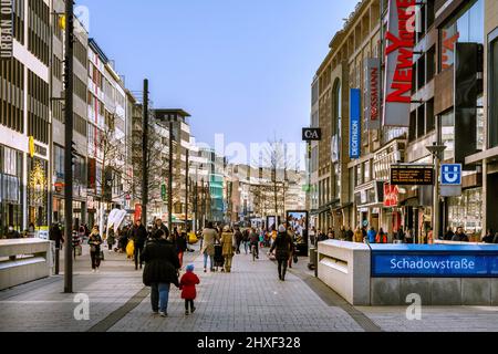 Zone piétonne Schwadowstrasse Dusseldorf Banque D'Images