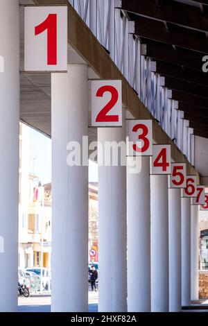 Gare routière, Inca, Majorque, Iles Baléares, Espagne. Banque D'Images