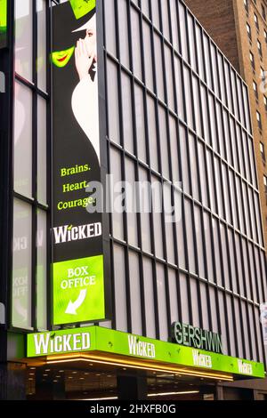 'Wicked', la comédie musicale, au théâtre Gershwin, NYC, USA 2022 Banque D'Images