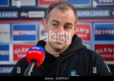 Huddersfield, Angleterre - 12th mars 2022 - Ian Watson l'entraîneur en chef de Huddersfield Giants s'adresse aux médias. Rugby League Betfred Super League Round 5 Huddersfield Giants vs Castleford Tigers au stade John Smith, Huddersfield, Royaume-Uni Dean Williams Credit: Dean Williams/Alay Live News Banque D'Images