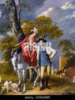 M. et Mme Thomas Coltman, Joseph Wright de Derby, vers 1770, huile sur toile, National Gallery, Londres, Angleterre, Grande-Bretagne. Banque D'Images