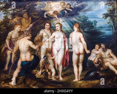 Peter Paul Rubens, le jugement de paris, vers 1597, huile sur toile, National Gallery, Londres, Angleterre, Grande-Bretagne. Banque D'Images
