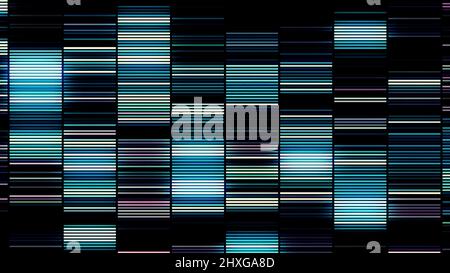 Arrière-plan abstrait avec lignes de couleur néon en mouvement sur fond noir. Mouvement. Les jeux de lumières de nouveau-né horizontales bleu et noir hypnotiques clignotent rapidement Banque D'Images