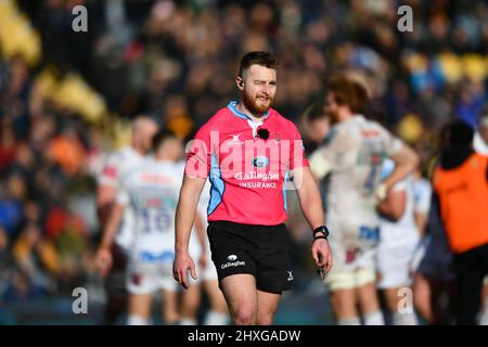 Arbitre Anthony Woodthorpe lors du match de rugby Gallagher Premiership entre Worcester Warriors et Exeter Chiefs au Sixways Stadium, Worcester, Angleterre, le 12 mars 2022. Photo de Scott Boulton. Utilisation éditoriale uniquement, licence requise pour une utilisation commerciale. Aucune utilisation dans les Paris, les jeux ou les publications d'un seul club/ligue/joueur. Crédit : UK Sports pics Ltd/Alay Live News Banque D'Images