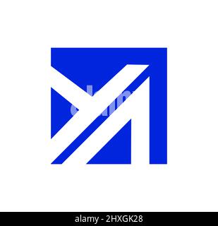 N-1 nom de la société lettres initiales monogramme. Lettres ya en forme de carré. Icône de la marque ya. Illustration de Vecteur