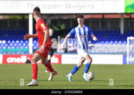 Hartlepool, Royaume-Uni. 12th mars 2022. HARTLEPOOL, ROYAUME-UNI. 12th MARS Joe White de Hartlepool United lors du match de la Sky Bet League 2 entre Hartlepool United et Leyton Orient à Victoria Park, Hartlepool, le samedi 12th mars 2022. (Crédit : Scott Llewellyn | MI News) crédit : MI News & Sport /Alay Live News Banque D'Images