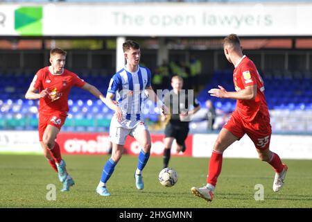 Hartlepool, Royaume-Uni. 12th mars 2022. HARTLEPOOL, ROYAUME-UNI. 12th MARS Joe White de Hartlepool United en action pendant le match de la Sky Bet League 2 entre Hartlepool United et Leyton Orient à Victoria Park, Hartlepool, le samedi 12th mars 2022. (Crédit : Scott Llewellyn | MI News) crédit : MI News & Sport /Alay Live News Banque D'Images