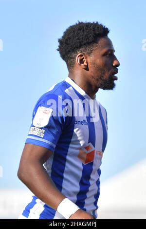 Hartlepool, Royaume-Uni. 12th mars 2022. HARTLEPOOL, ROYAUME-UNI. 12th MARS Omar Bogle de Hartlepool United lors du match de la Sky Bet League 2 entre Hartlepool United et Leyton Orient à Victoria Park, Hartlepool, le samedi 12th mars 2022. (Crédit : Scott Llewellyn | MI News) crédit : MI News & Sport /Alay Live News Banque D'Images