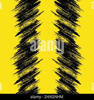 Arrière-plan de la piste de pneu noir et jaune Illustration de Vecteur