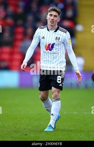 Oakwell, Barnsley, Angleterre - 12th mars 2022 Harry Wilson (8) de Fulham - pendant le jeu Barnsley v Fulham, Sky Bet EFL Championship 2021/22, à Oakwell, Barnsley, Angleterre - 12th mars 2022 crédit: Arthur Haigh/WhiteRosePhotos/Alamy Live News Banque D'Images