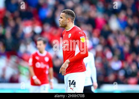 Oakwell, Barnsley, Angleterre - 12th mars 2022 Carlton Morris (14) de Barnsley - pendant le jeu Barnsley v Fulham, Sky Bet EFL Championship 2021/22, à Oakwell, Barnsley, Angleterre - 12th mars 2022 crédit: Arthur Haigh/WhiteRosePhotos/Alamy Live News Banque D'Images